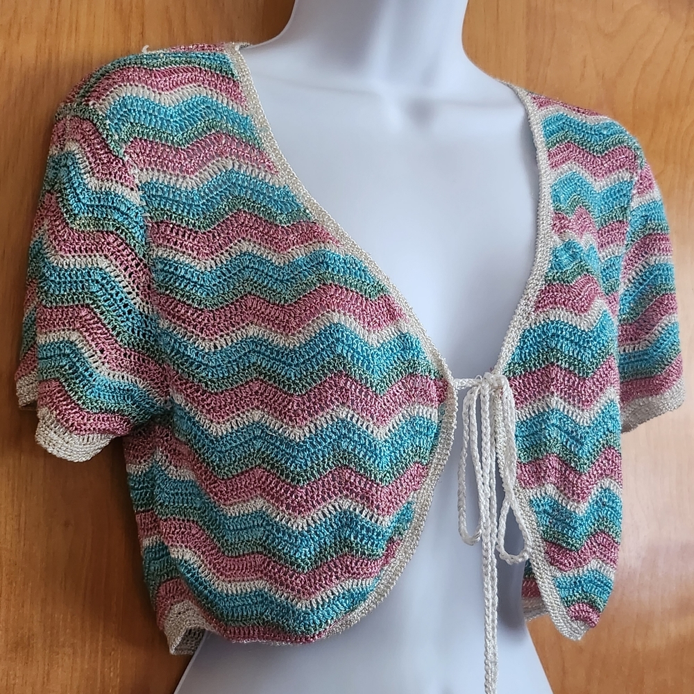 XX by MEXX Crochet Cropped Top Cover-up Viscose, Lurex - Picture 8 of 13